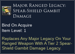 Major Ranged Legacy: Spear-Shield Gambit Damage | LOTRO Items Database