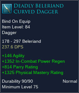 Deadly Beleriand Curved Dagger | LOTRO Items Database